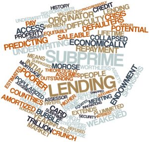 16446010 - abstract word cloud for subprime lending with related tags and terms